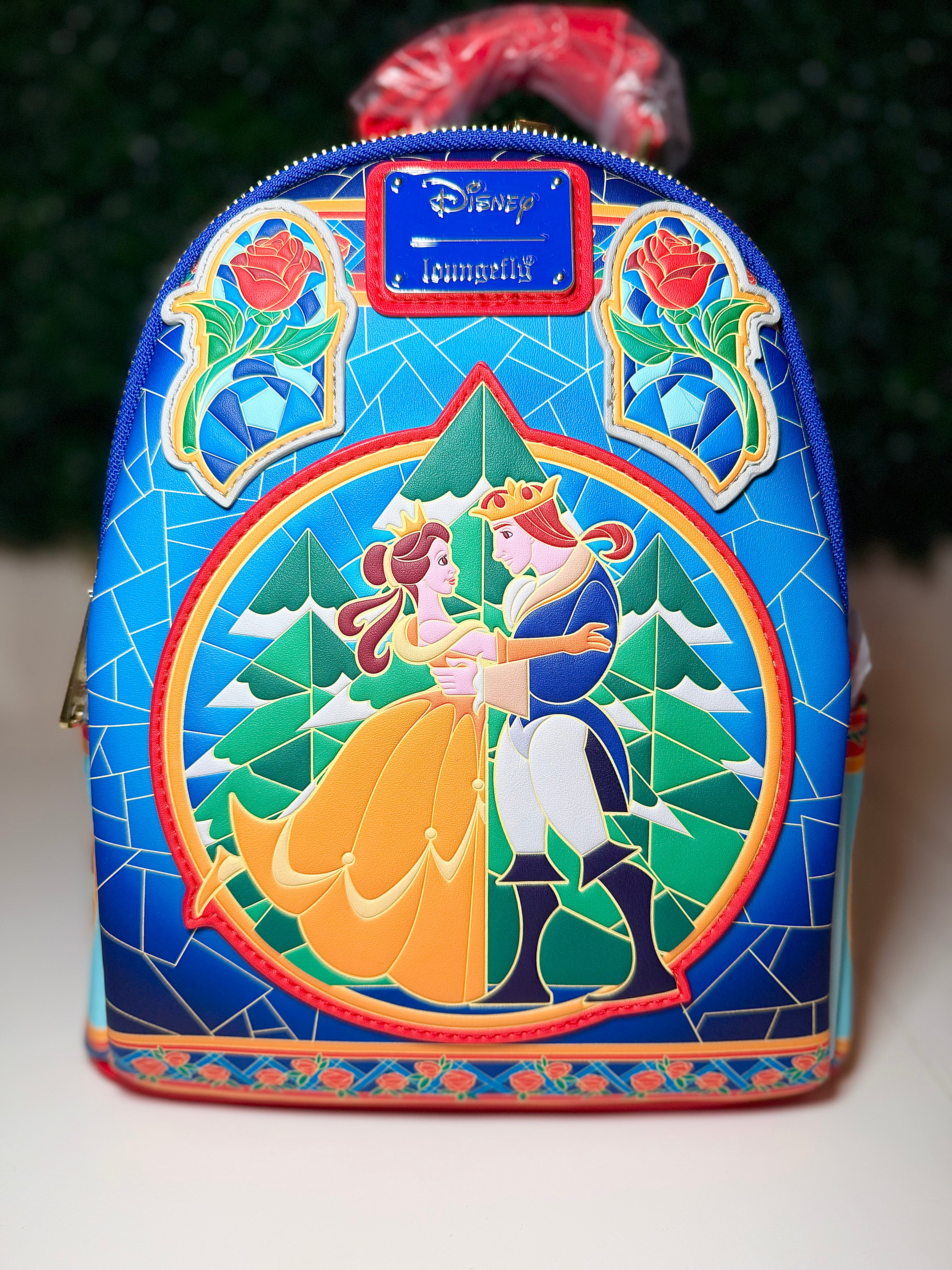 Loungefly Disney Beauty and the Beast Stained Glass Mini Backpack | NWT