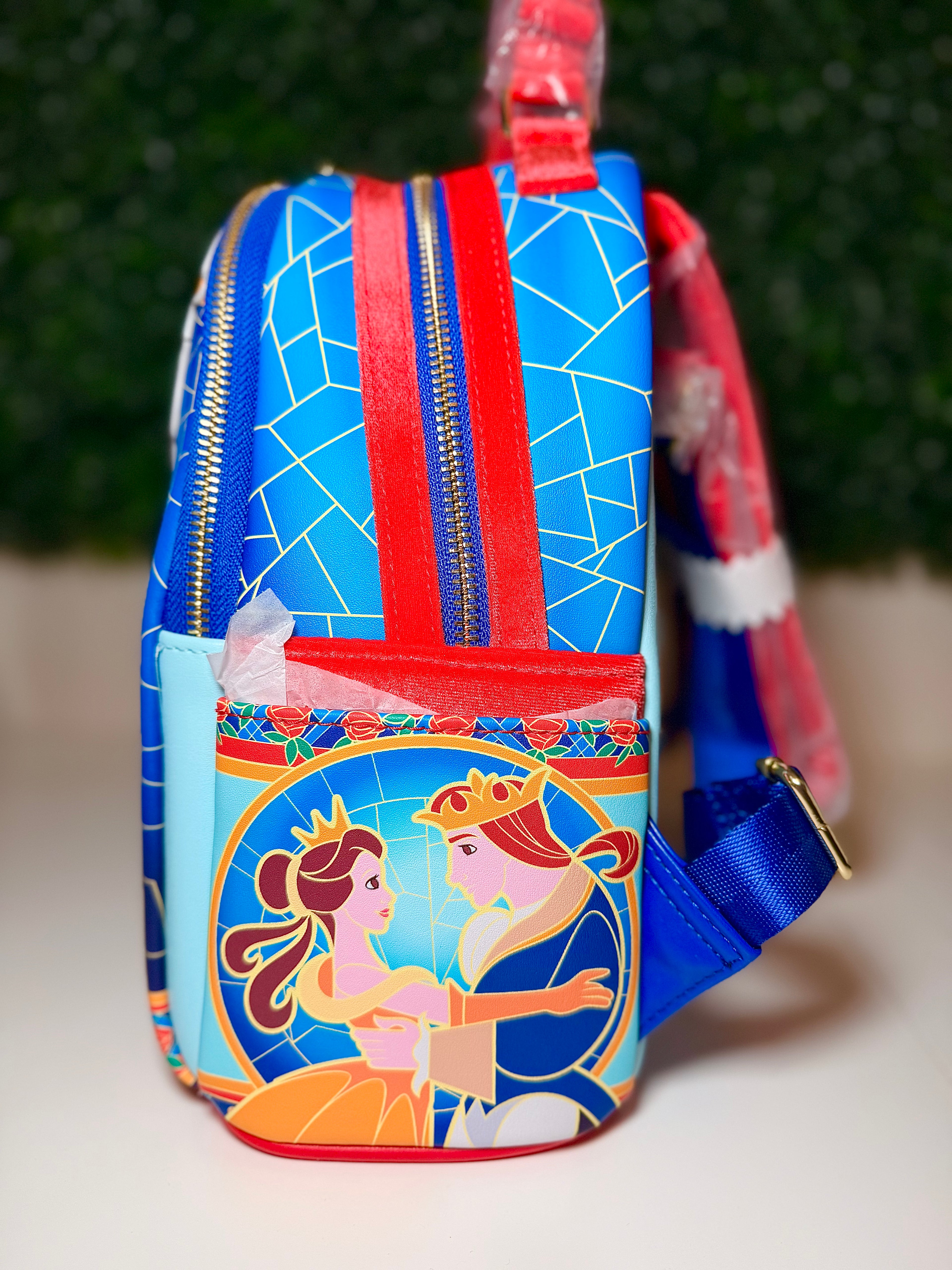 Loungefly Disney Beauty and the Beast Stained Glass Mini Backpack | NWT
