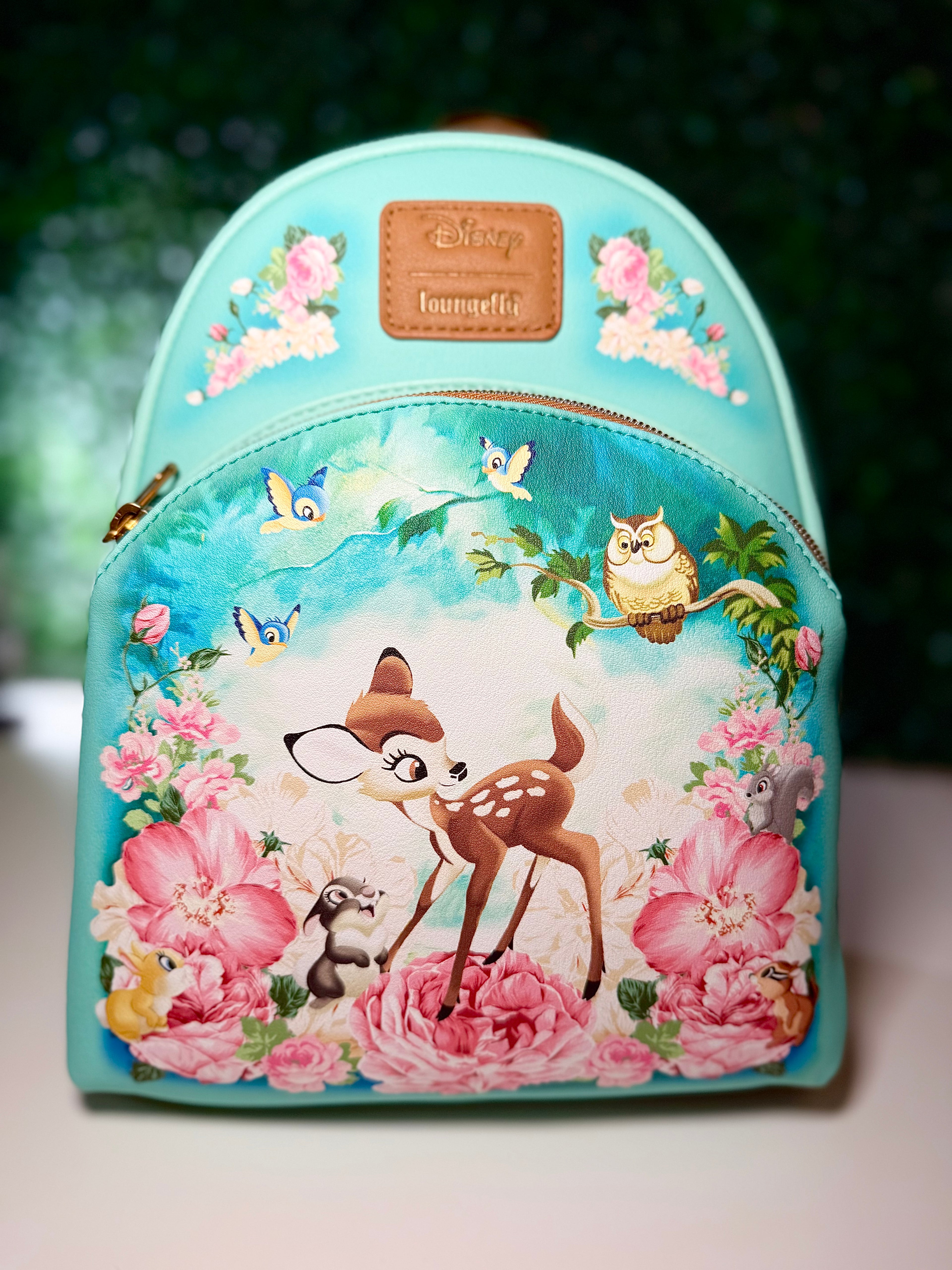 Loungefly Disney Bambi Floral Turquoise Mini Backpack | NWT