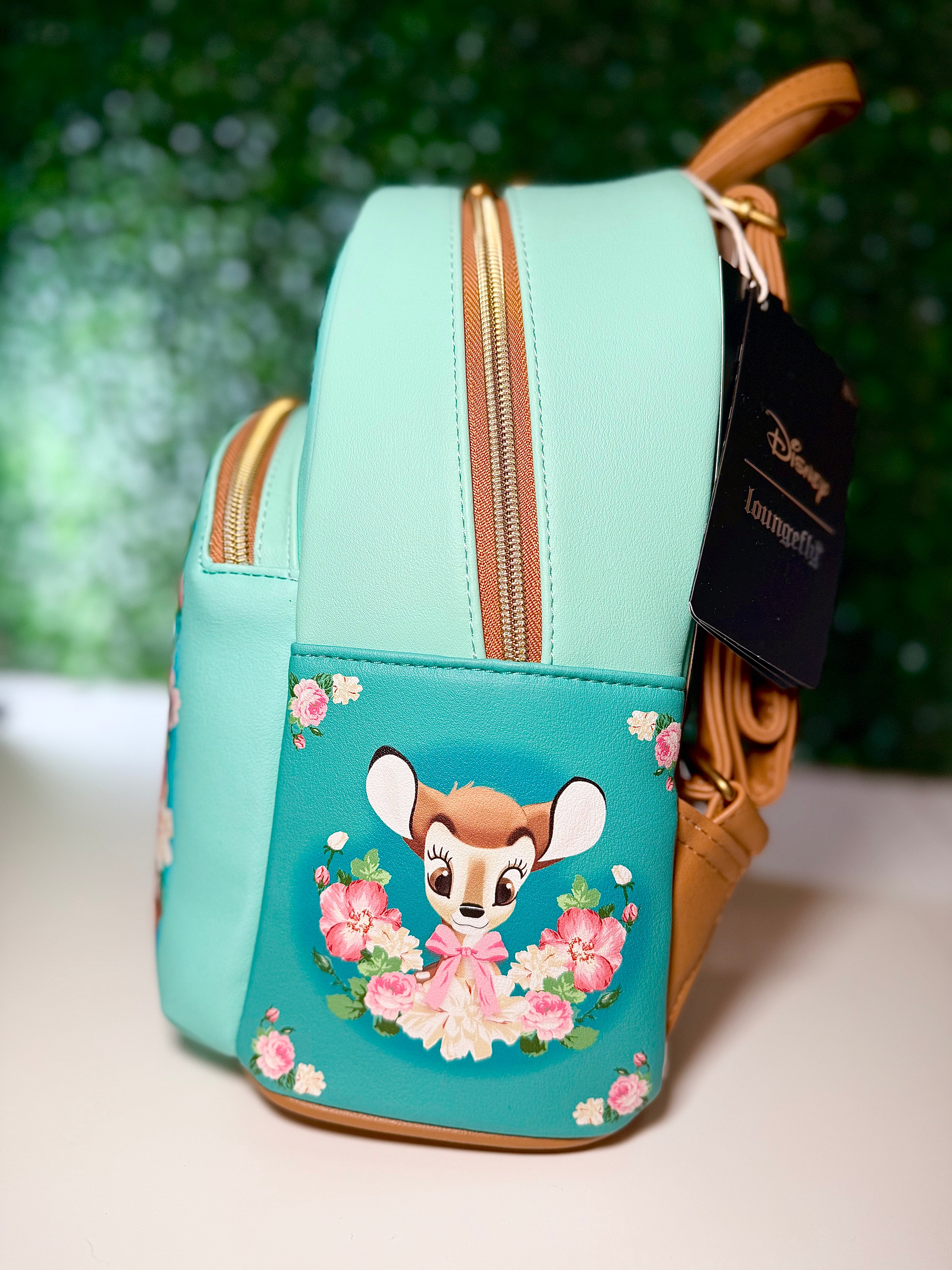 Loungefly Disney Bambi Floral Turquoise Mini Backpack | NWT