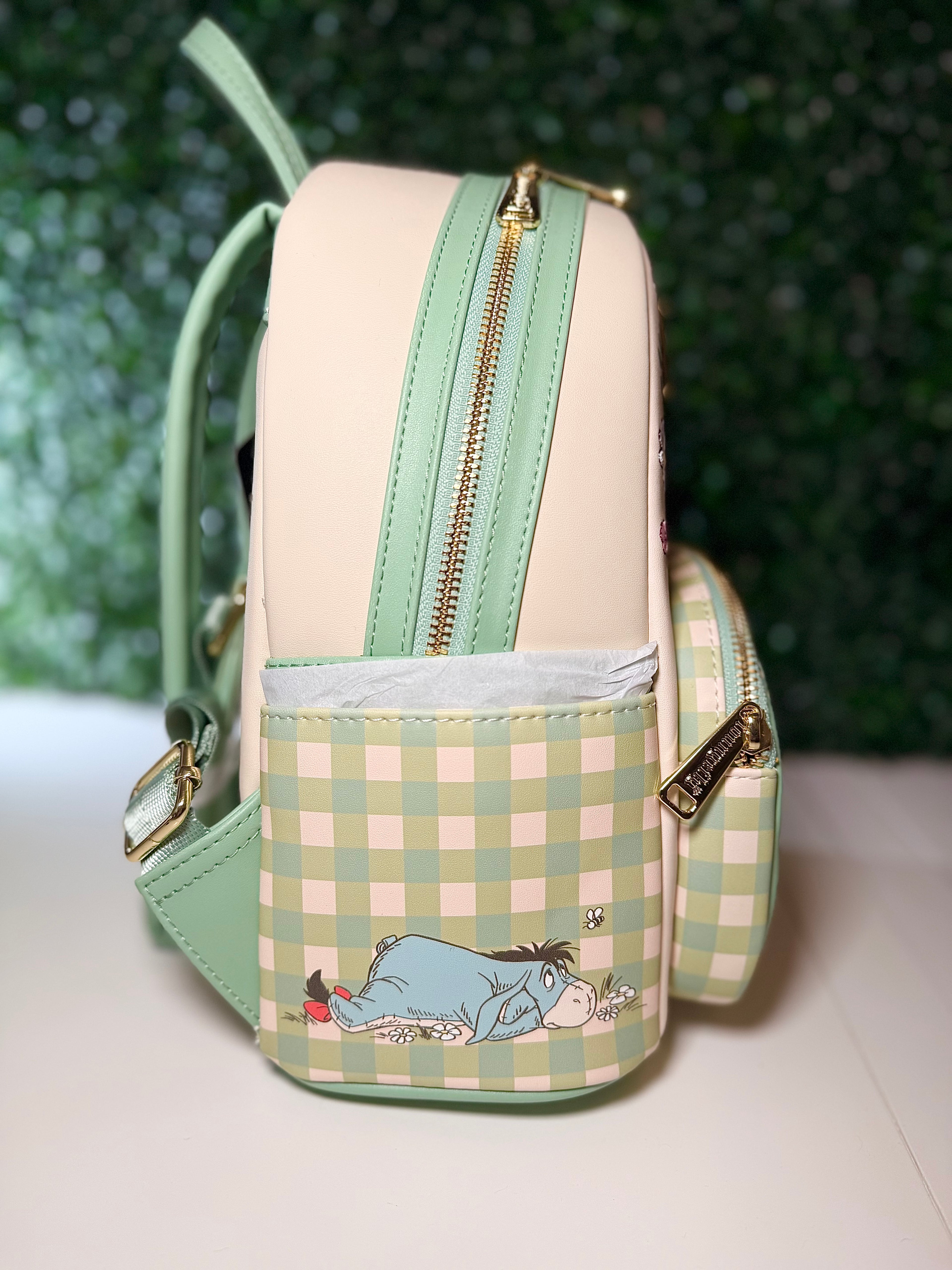 Loungefly Disney Winnie the Pooh Floral Ginham Mini Backpack | Boxlunch Exclusive | NWT
