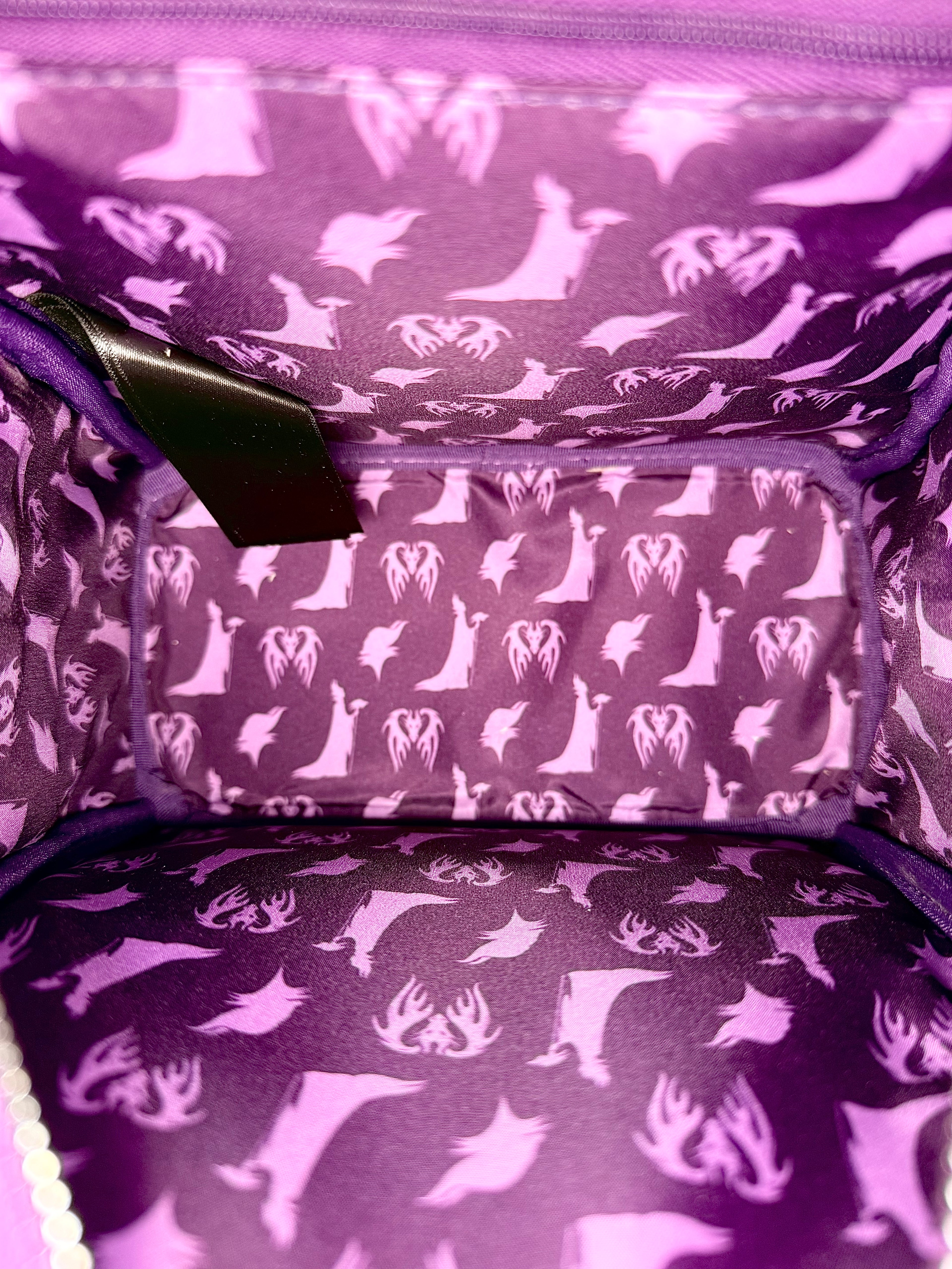 Loungefly Disney Sleeping Beauty Purple Velvet Maleficent Figural Mini Backpack | NWT